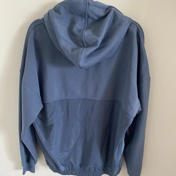 STELLA MACCARTNEY ADIDAS HIGH LOW HOODIE OVERSIZED BLUE QUARTER ZIP SIZE M - Picture 2 of 7